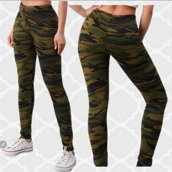 🍁LAST 1️⃣ NEW ARMY PRINT WARM FLEECE FITTED SWEATPANTS🍁 - Picture 2 of 7